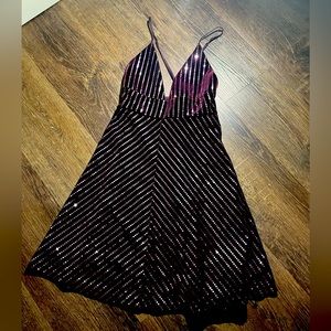 Sparkly, Velvet Purple Party Dress